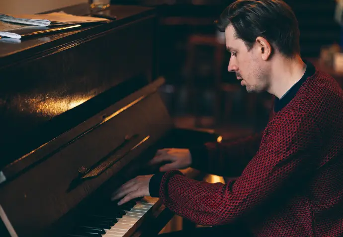 Pavel Szabo playing the piano